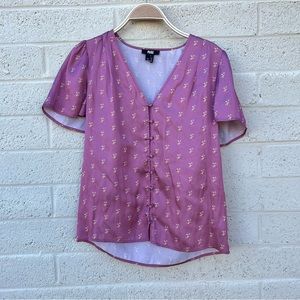 Pink Paige satin floral shirt